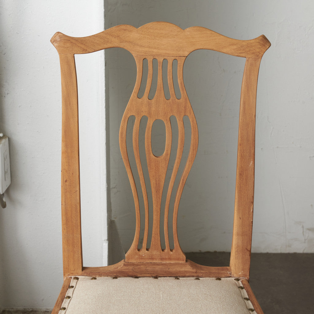 ストリップド加工 ダイニングチェア 4脚セット / 張替済