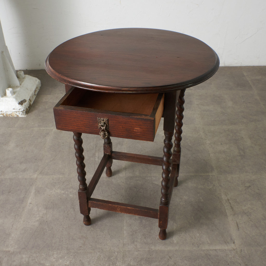 英国アンティーク バーリーシュガーツイスト サイドテーブル