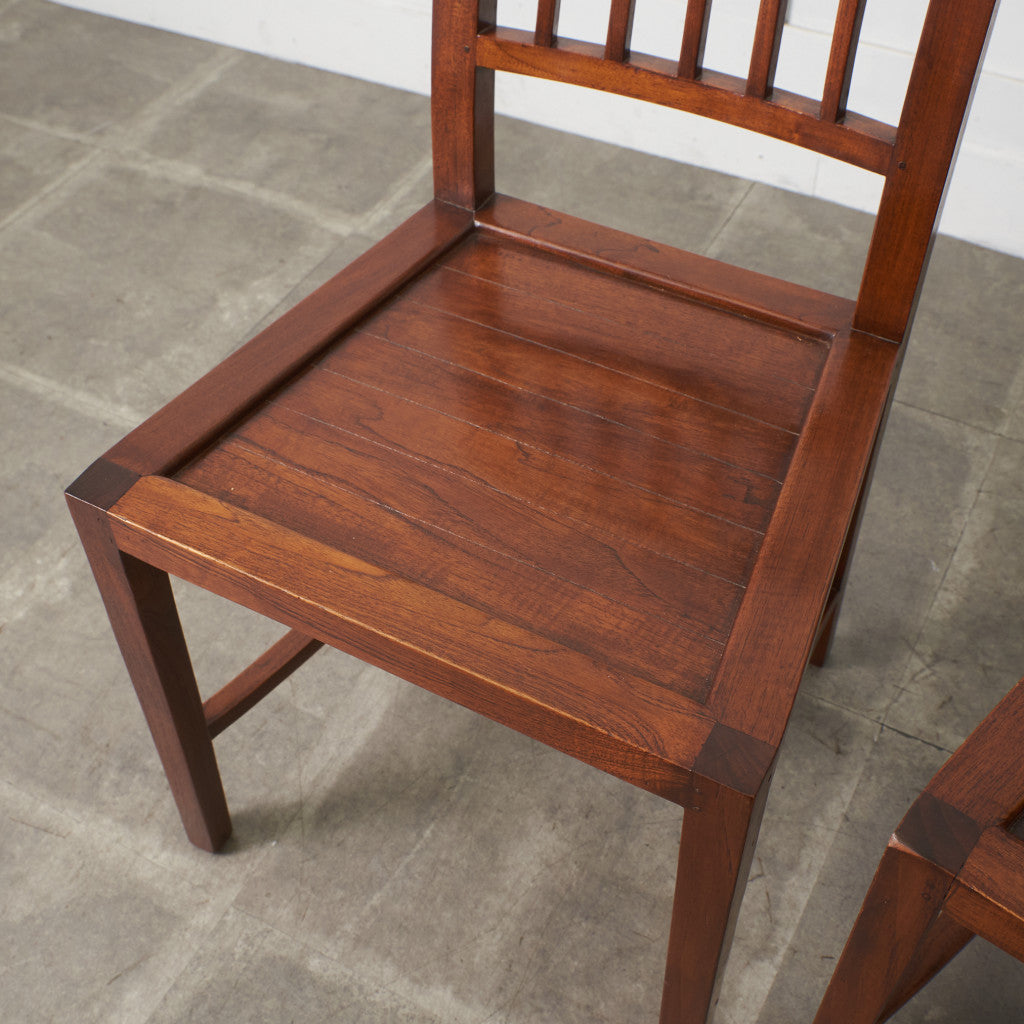 アジアンコロニアル チーク無垢材 ダイニングチェア 2脚セット