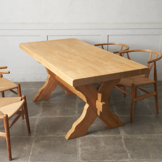 ストリップド加工 Xレッグ リフェクトリーテーブル