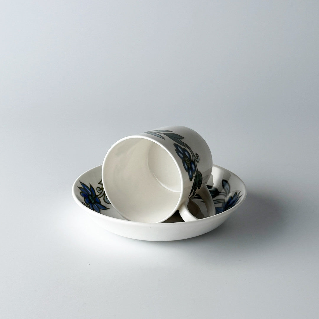 ART NOUVEAU アールヌーボー ブルー カップ＆ソーサー｜rocca rocca