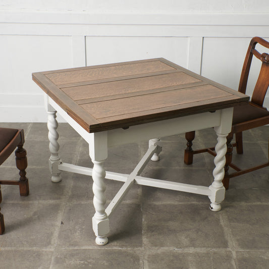 アンティーク ペインテッド ドローリーフダイニングテーブル