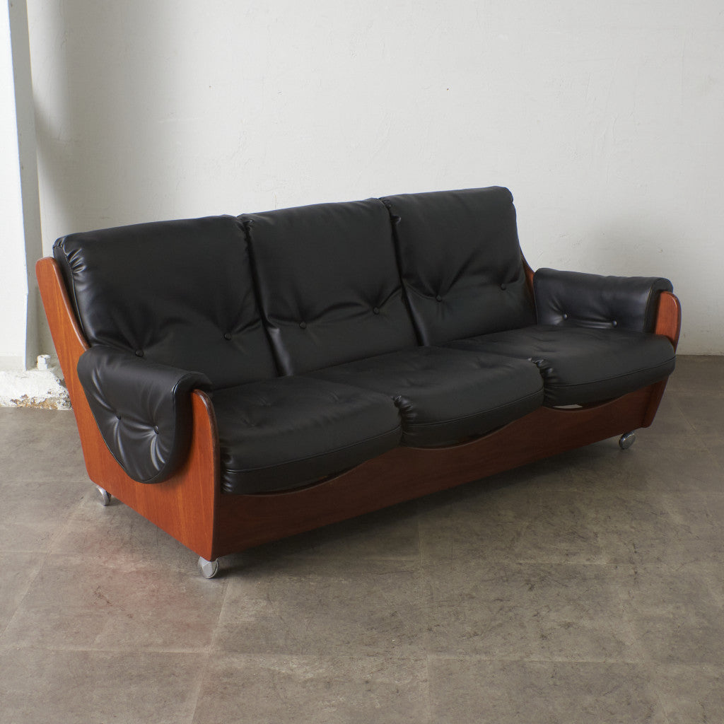 サドルシリーズ 3人掛けソファ / 張替済