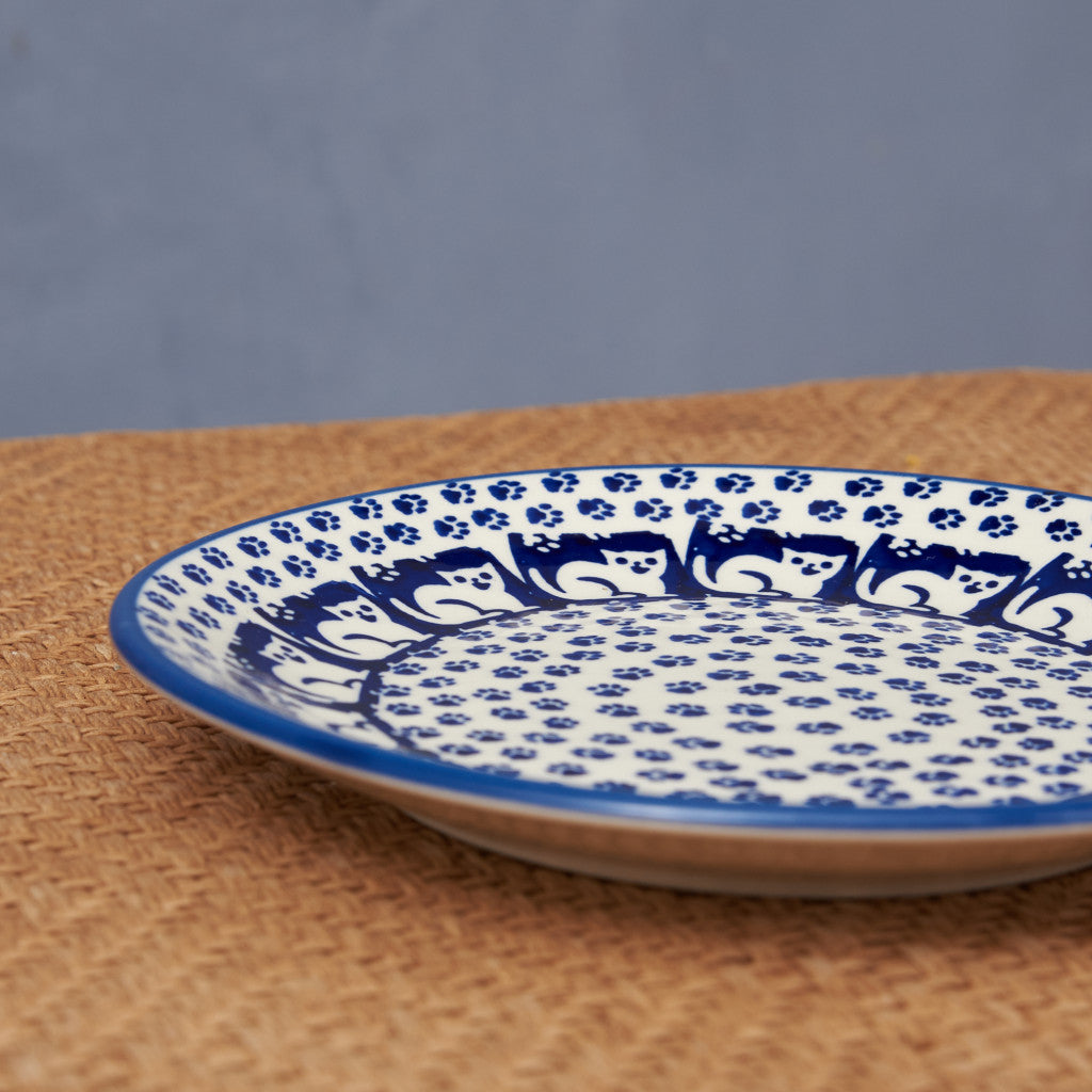 ポーリッシュポタリー プレート ネコ B 17cm