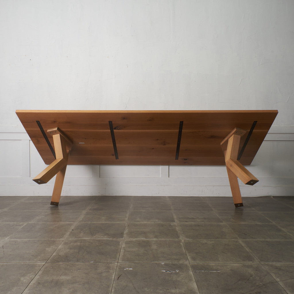 オーク無垢材 Xフレーム ダイニングテーブル