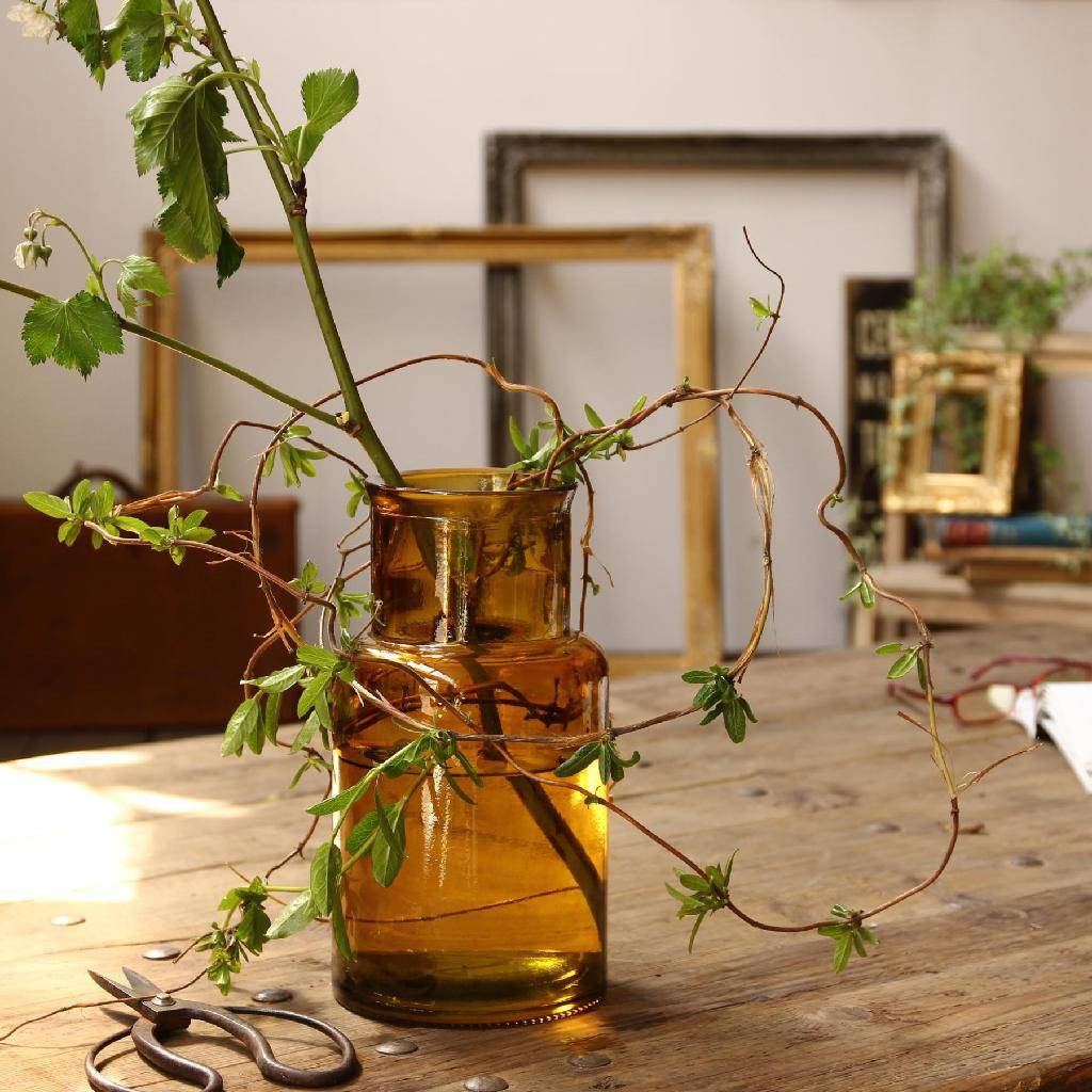 リサイクルガラス フラワーベース SEIS アンバー