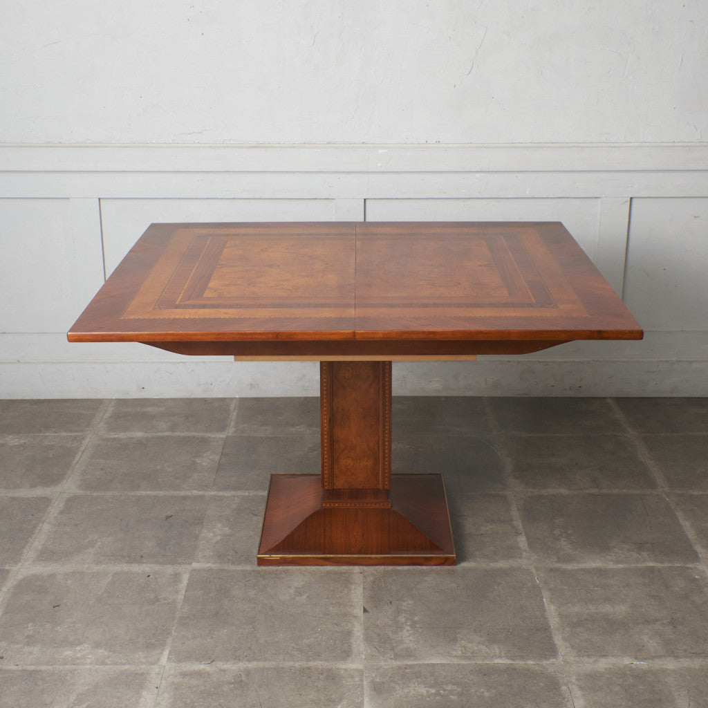 クラシック 木象嵌 エクステンションダイニングテーブル