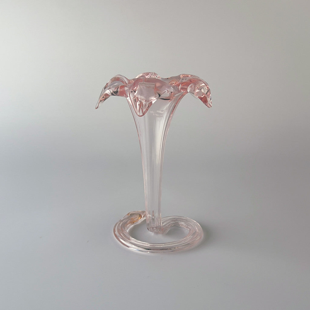 ヴィンテージ 花モチーフ ガラスフラワーベース