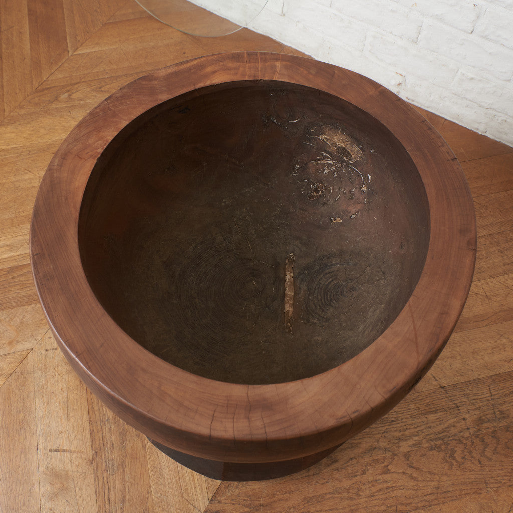 年代物 うす ガラス天板テーブル