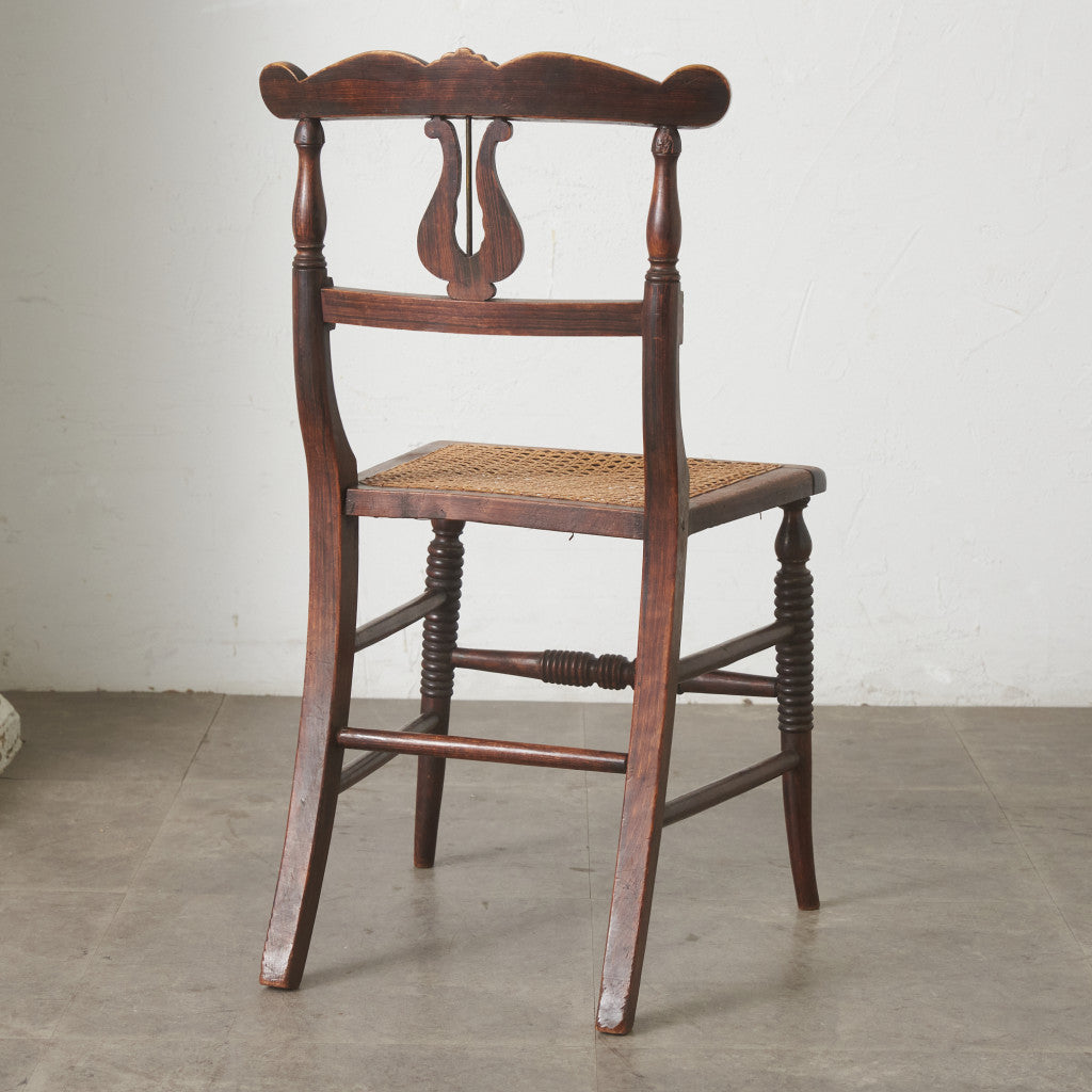 英国アンティーク リージェンシー様式 籐張りダイニングチェア