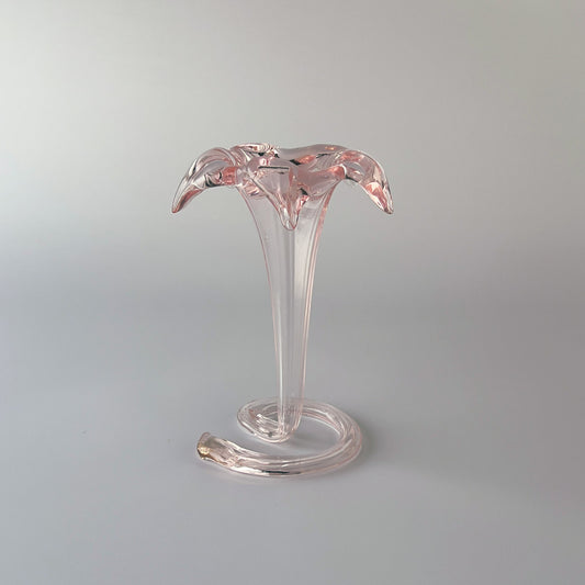 ヴィンテージ 花モチーフ ガラスフラワーベース