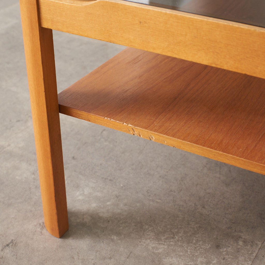 ヴィンテージ スモークガラストップ コーヒーテーブル