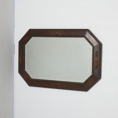 英国アンティーク オーク材 ウォールミラー