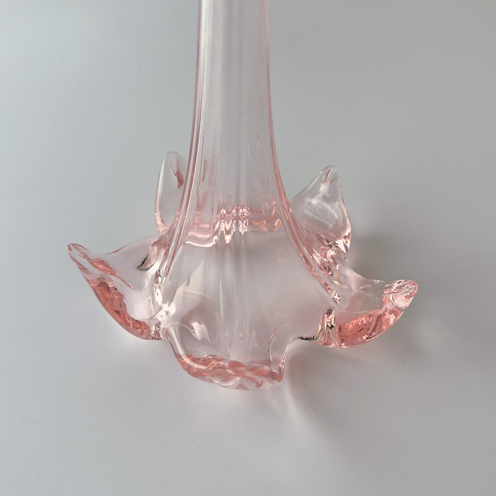 ヴィンテージ 花モチーフ ガラスフラワーベース