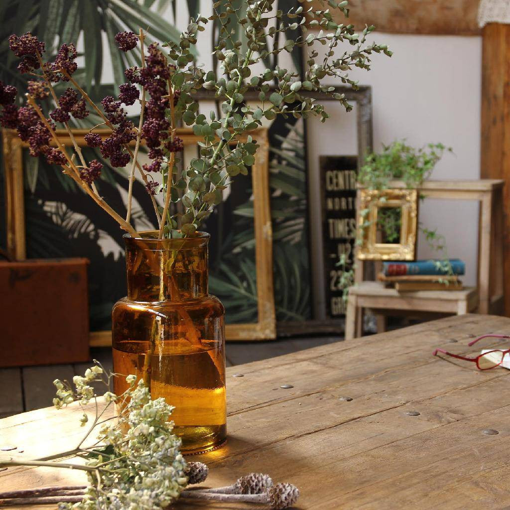 リサイクルガラス フラワーベース SEIS アンバー