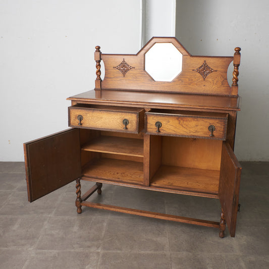 英国アンティーク ミラーバックサイドボード