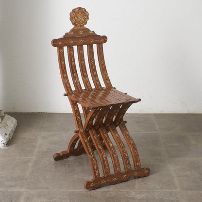 エジプトアンティーク 木象嵌 フォールディングチェア