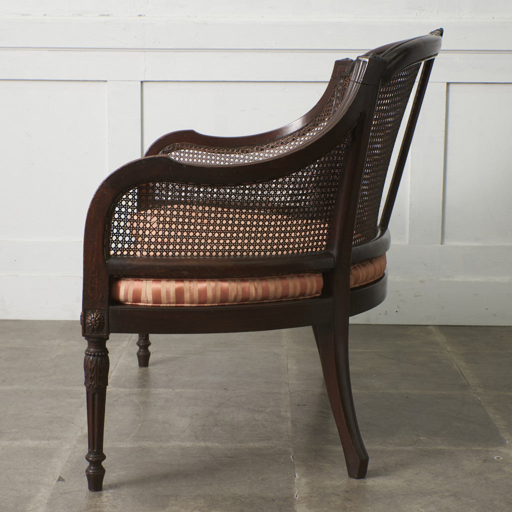 クラシック 籐張り 2人掛けチェア