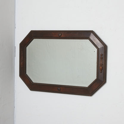 英国アンティーク オーク材 ウォールミラー