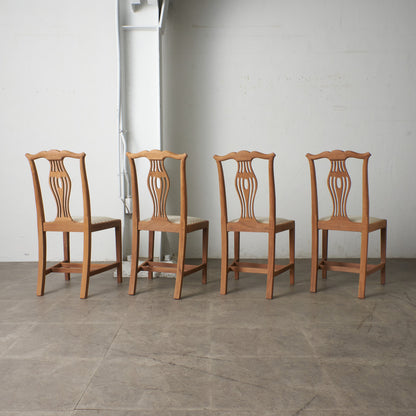 ストリップド加工 ダイニングチェア 4脚セット / 張替済