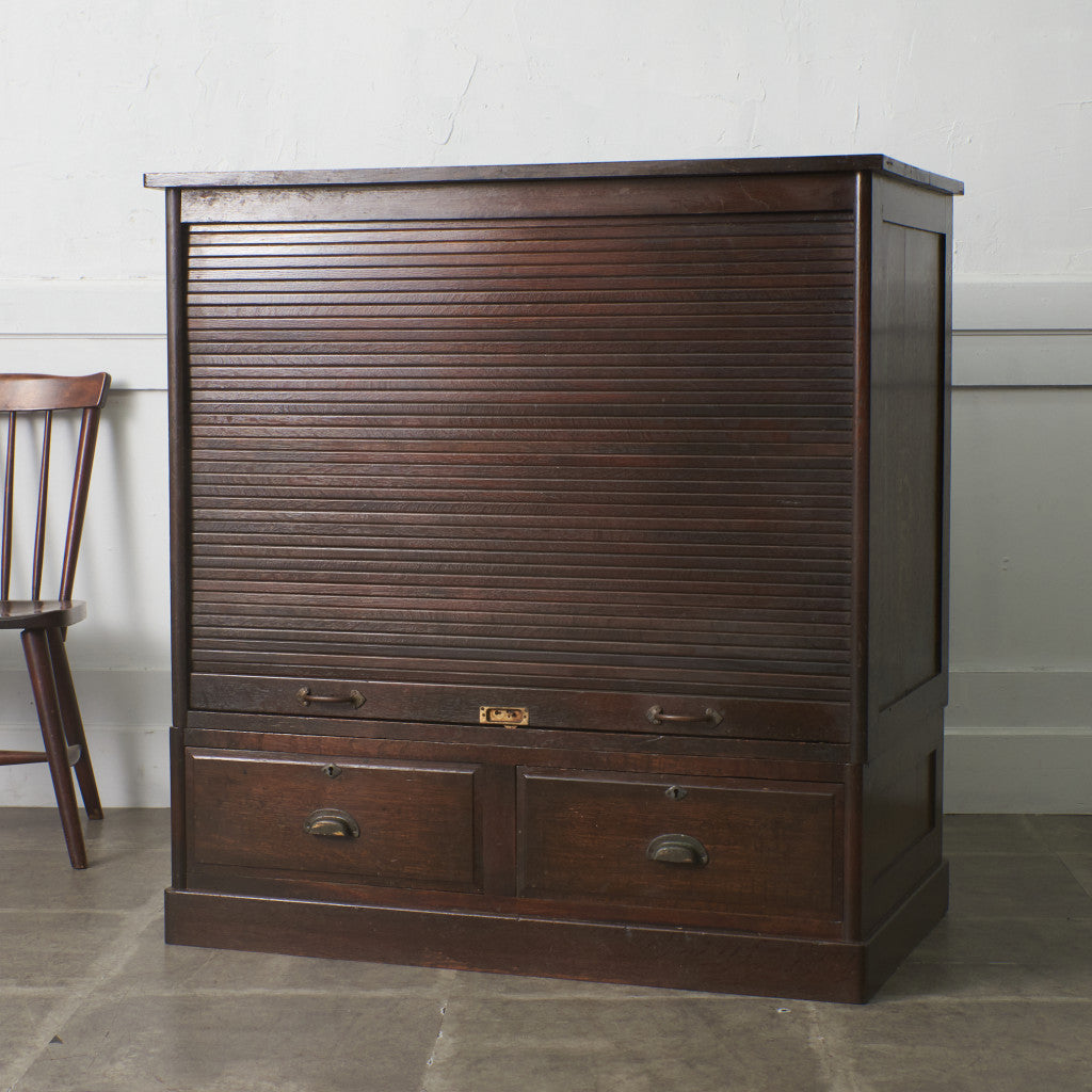 飾り棚　蛇腹扉　キャビネット　昭和レトロ　古家具 飾り棚 蛇腹扉 キャビネット 昭和レトロ 古家具