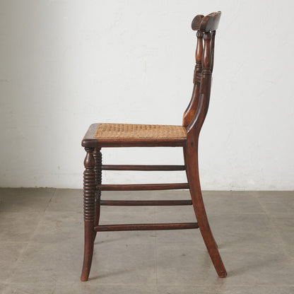 英国アンティーク リージェンシー様式 籐張りダイニングチェア