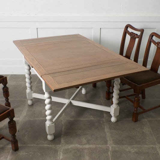 アンティーク ペインテッド ドローリーフダイニングテーブル