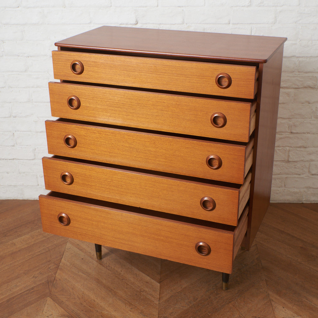 北欧ヴィンテージ 5段 チェスト