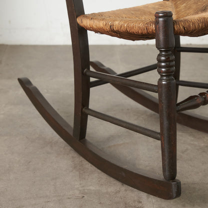 英国アンティーク ラッシュシート ロッキングチェア