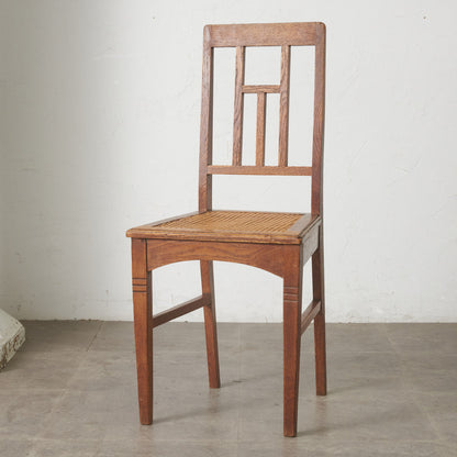 英国アンティーク 籐張りダイニングチェア