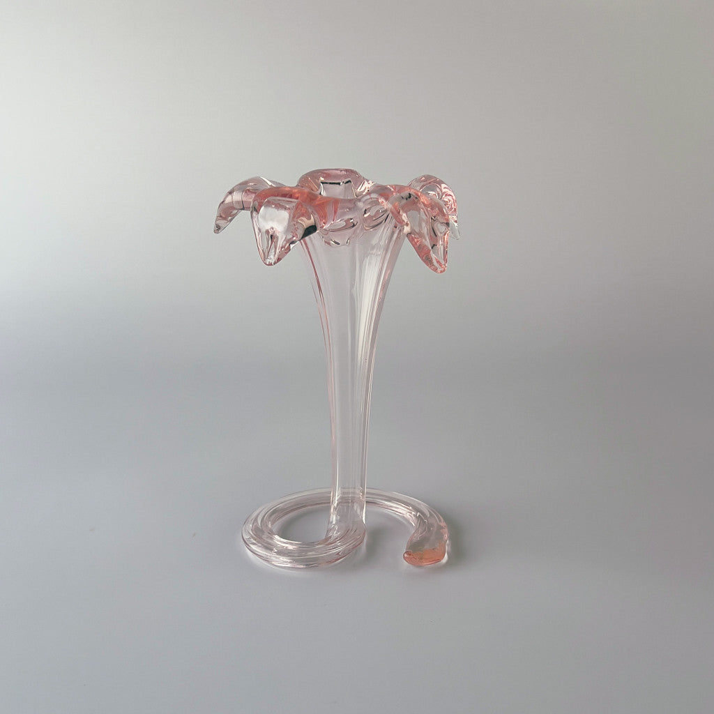 ヴィンテージ 花モチーフ ガラスフラワーベース