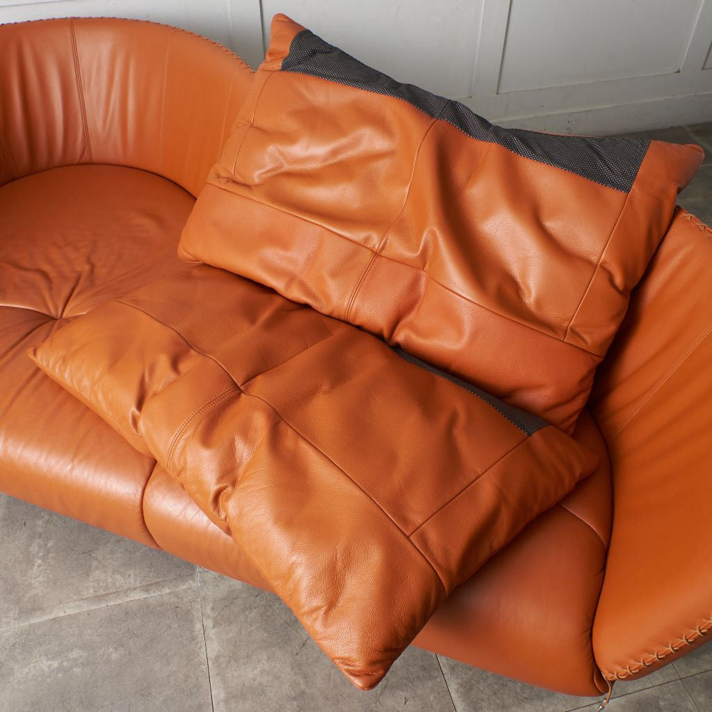 カウチソファ 総本革張り DS-102