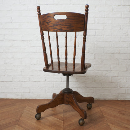 ヴィンテージ オーク無垢材 デスクチェア