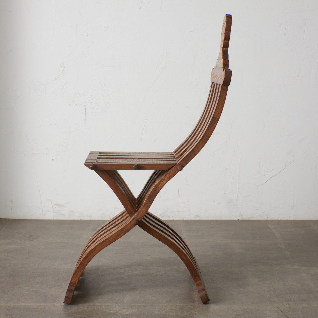 エジプトアンティーク 木象嵌 フォールディングチェア