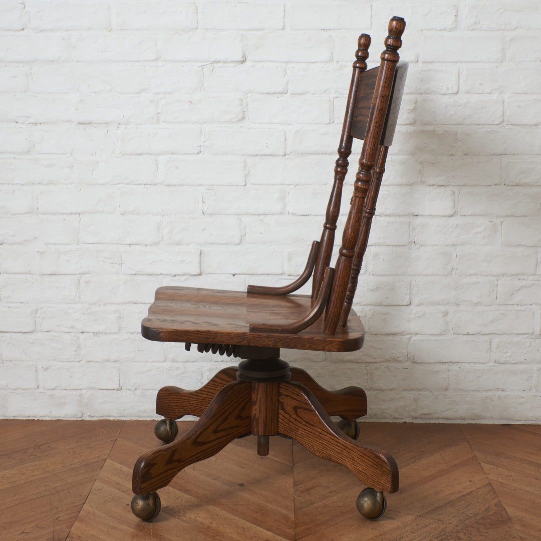 ヴィンテージ オーク無垢材 デスクチェア