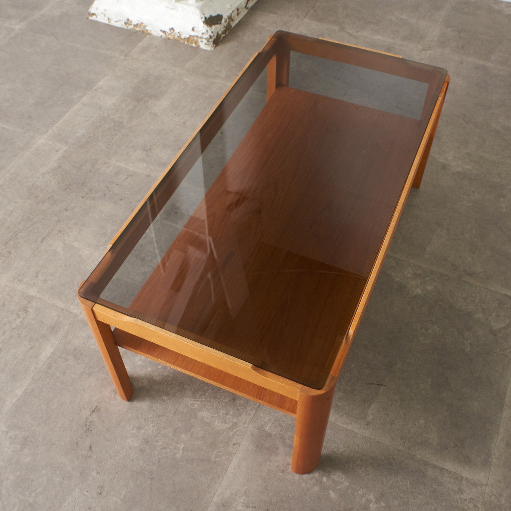 ヴィンテージ スモークガラストップ コーヒーテーブル