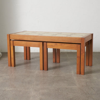 デンマーク製 タイルトップ ネストテーブル