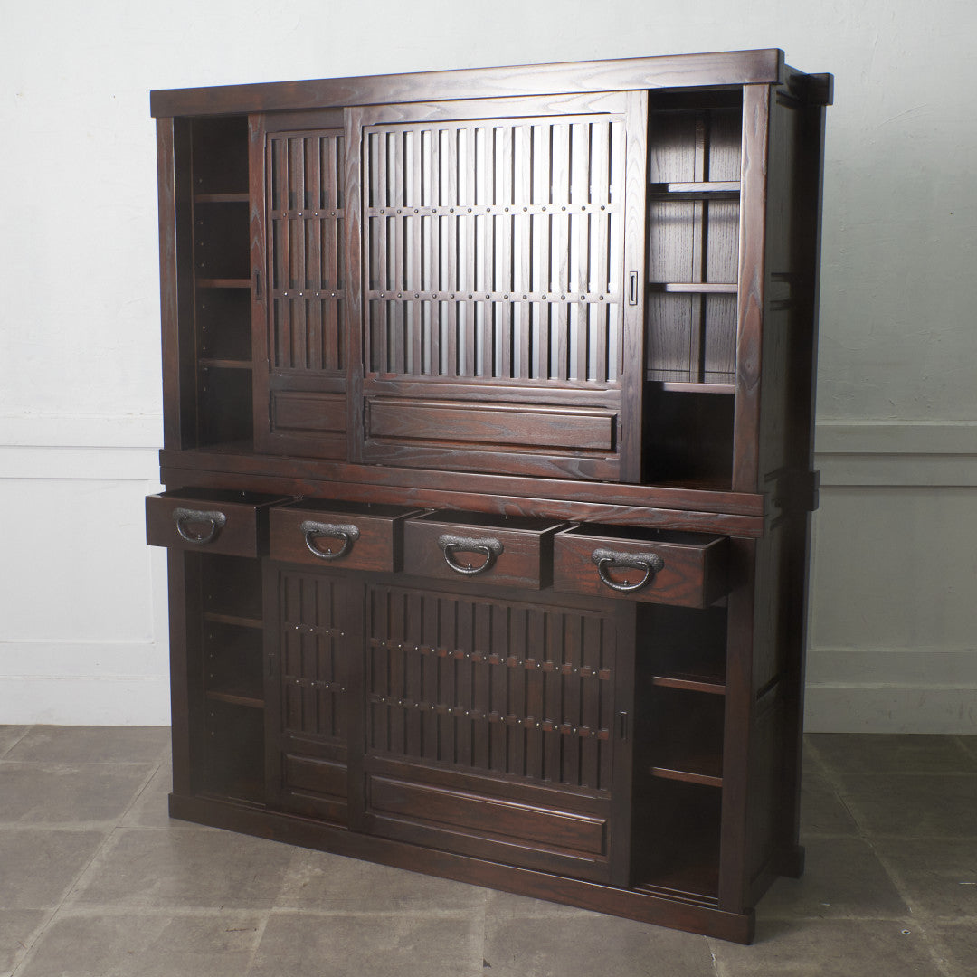 松尾博昭作 欅材 水屋箪笥