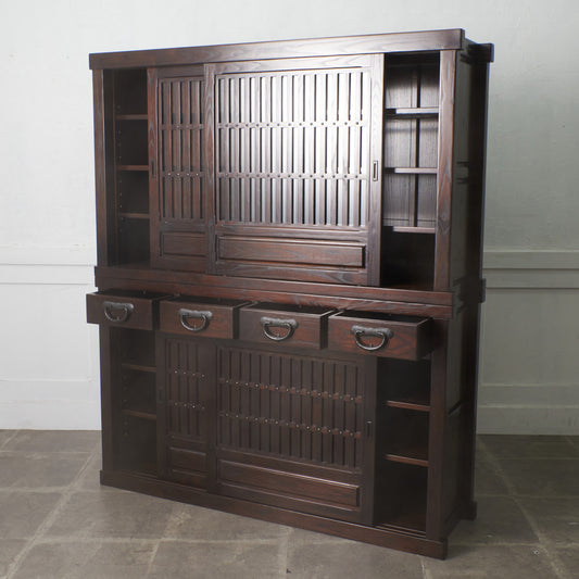 松尾博昭作 欅材 水屋箪笥