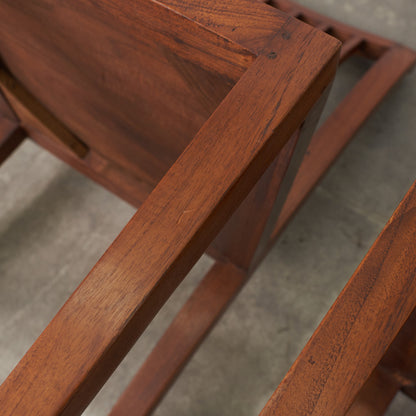 アジアンコロニアル チーク無垢材 ダイニングチェア 2脚セット