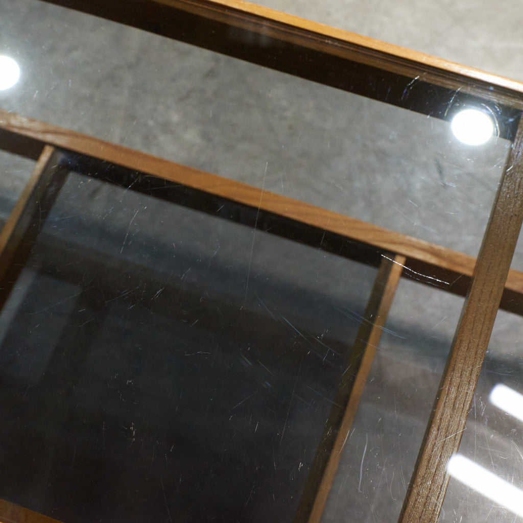 英国ヴィンテージ ガラストップ コーヒーテーブル