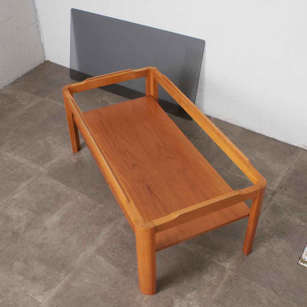 ヴィンテージ スモークガラストップ コーヒーテーブル