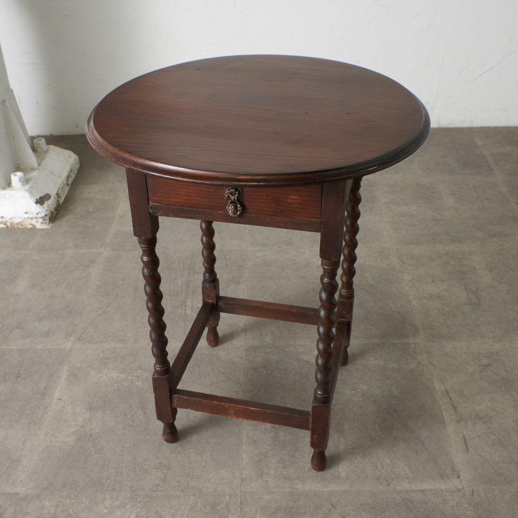 英国アンティーク バーリーシュガーツイスト サイドテーブル