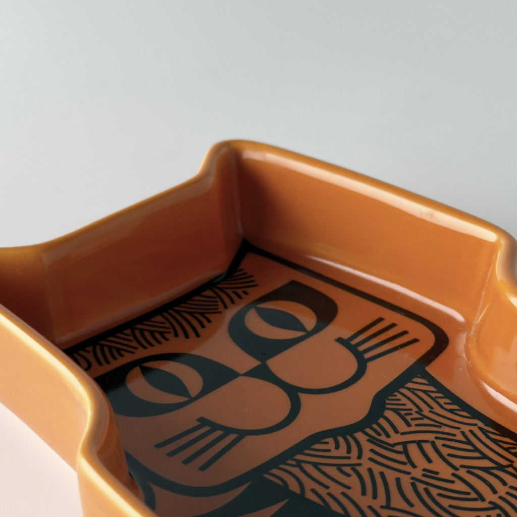Hornsea Cat Trinket Dish Orange