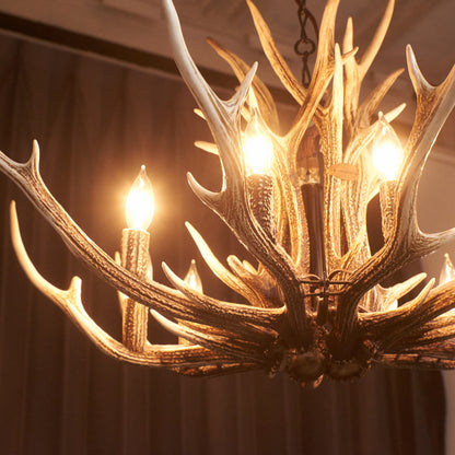 鹿角シャンデリア 9灯式