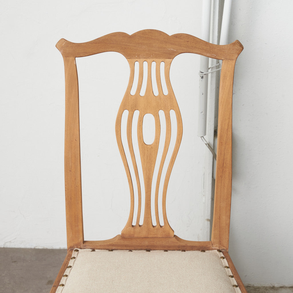 ストリップド加工 ダイニングチェア 4脚セット / 張替済