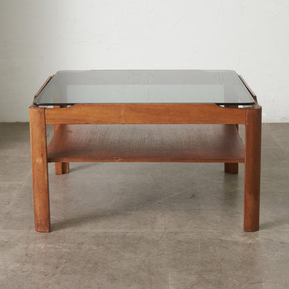 ヴィンテージ スモークガラストップ コーヒーテーブル