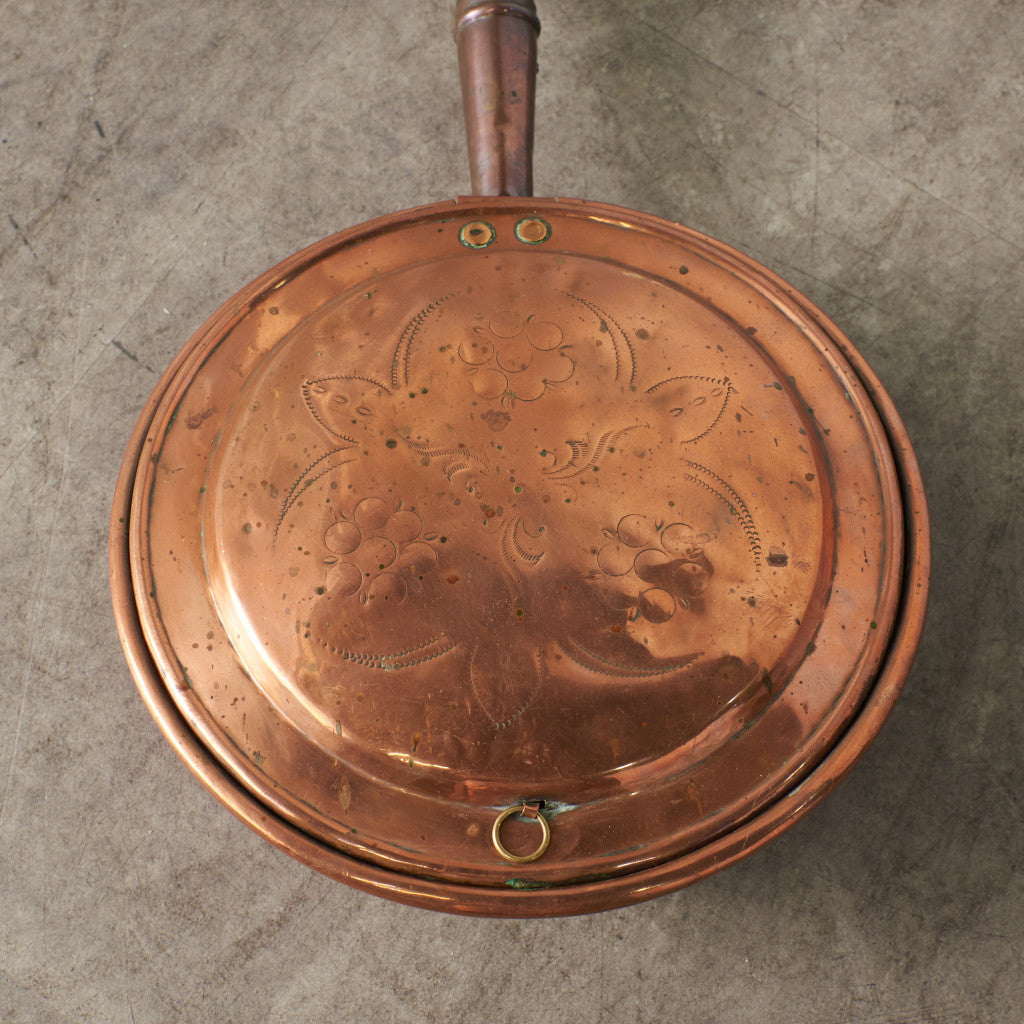 英国アンティーク 銅製 ベッドウォーミングパン