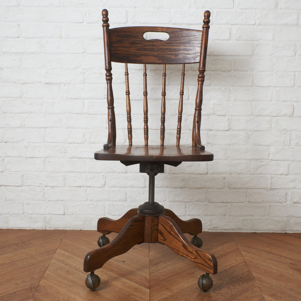 ヴィンテージ オーク無垢材 デスクチェア