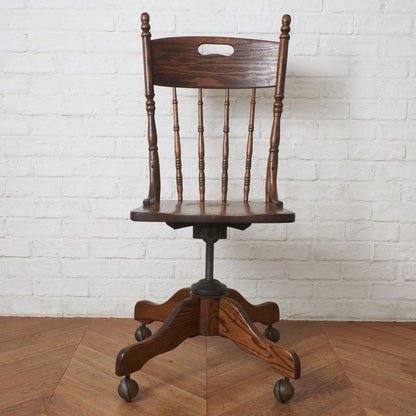 ヴィンテージ オーク無垢材 デスクチェア